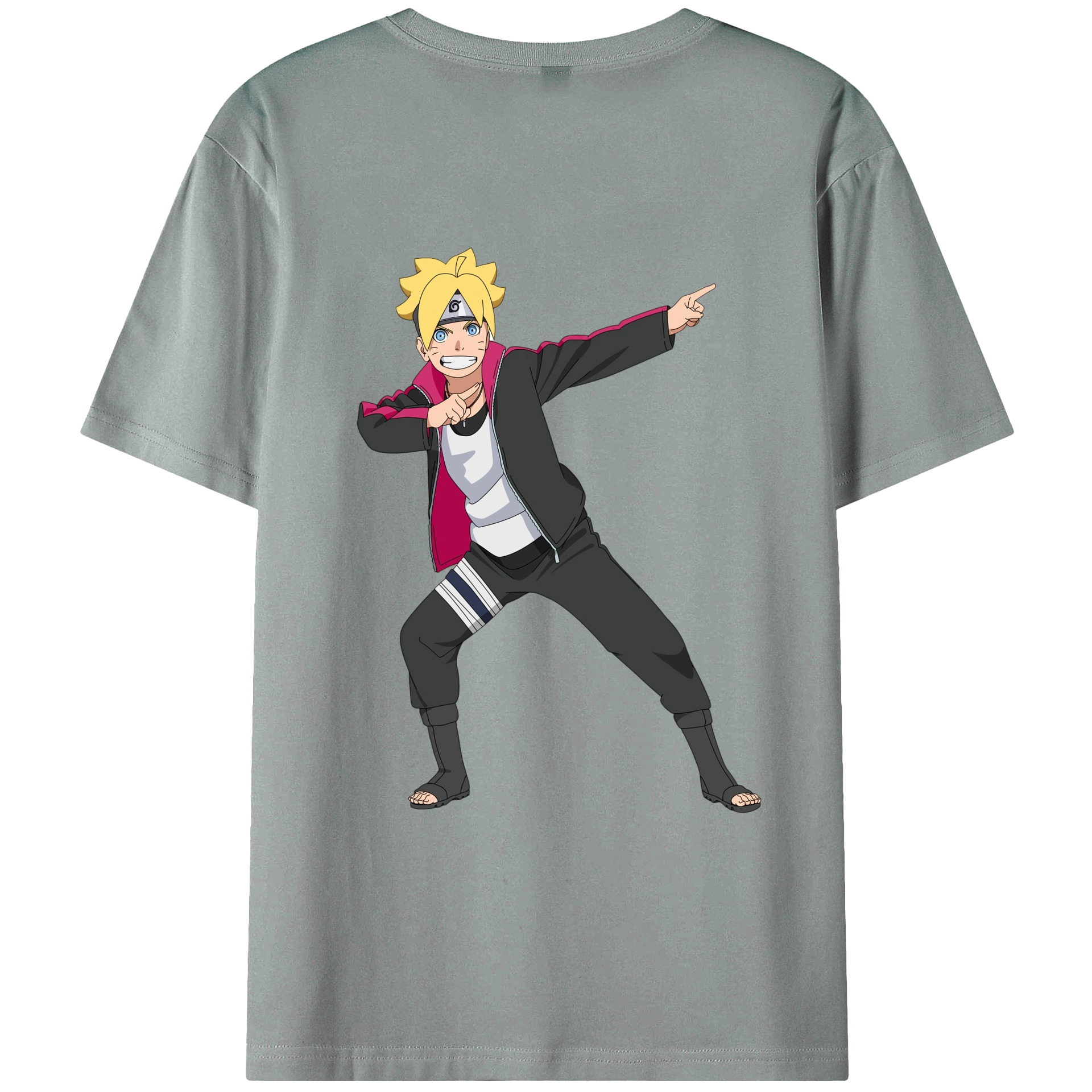 （画像用） NARUTO -ナルト- うずまき ボルト Uzumaki Boruto 綿100％ メンズ半袖Tシャツ（バックプリント） 通気性